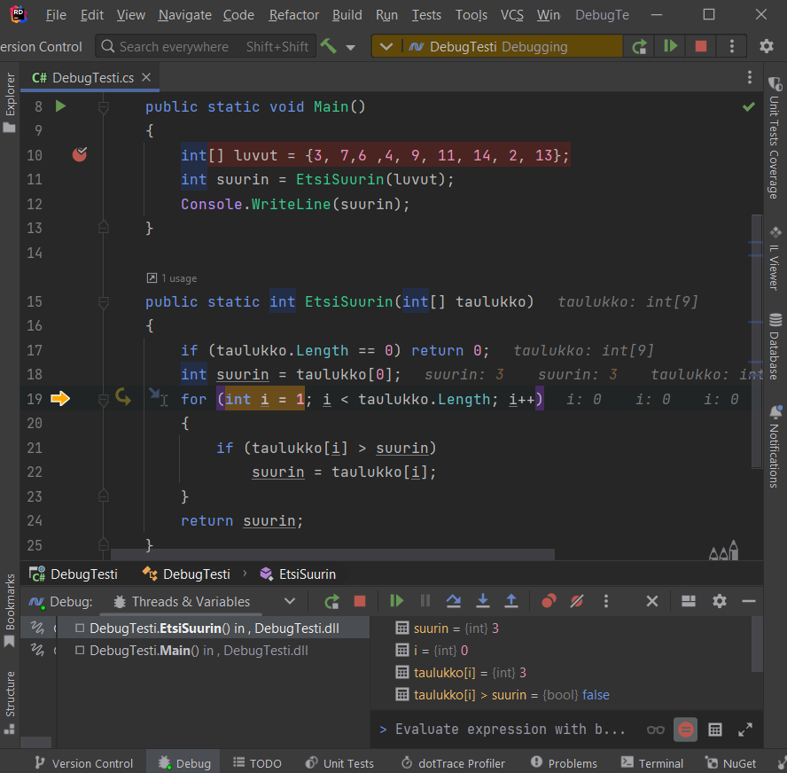 Muuttujat on nyt olemassa